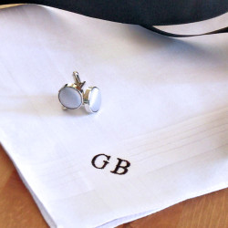 Personalised Gents Handkerchief Single Classic White Cotton Hanky