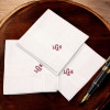 Premium Monogrammed Handkerchiefs Box Three Personalised Traditional Large Centre Initial