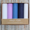 Gents Handkerchiefs Gift Five Coloured Cotton Hankies