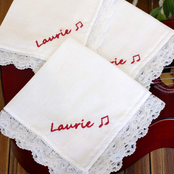 Music Emoji Handkerchiefs Gift Personalised Set of 3 Lace Hankies