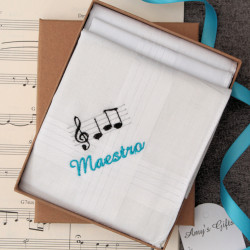 Music Handkerchiefs Gift Personalised Set of 3 Hankies