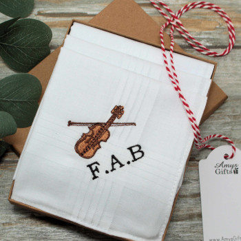 Violin Handkerchiefs Set of 3 Personalised Music Instrument