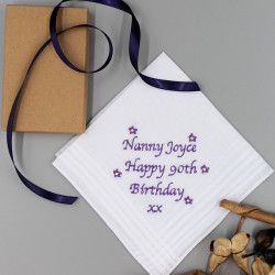 Personalised Ladies Handkerchief Scatter Flowers Message Hanky