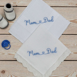 New Parents Gift Mum and Dad Newborn Birth Handkerchiefs