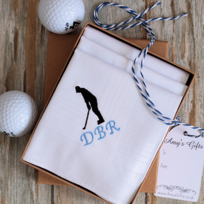 Mens Golf Handkerchiefs Golfers Personalised Hankies