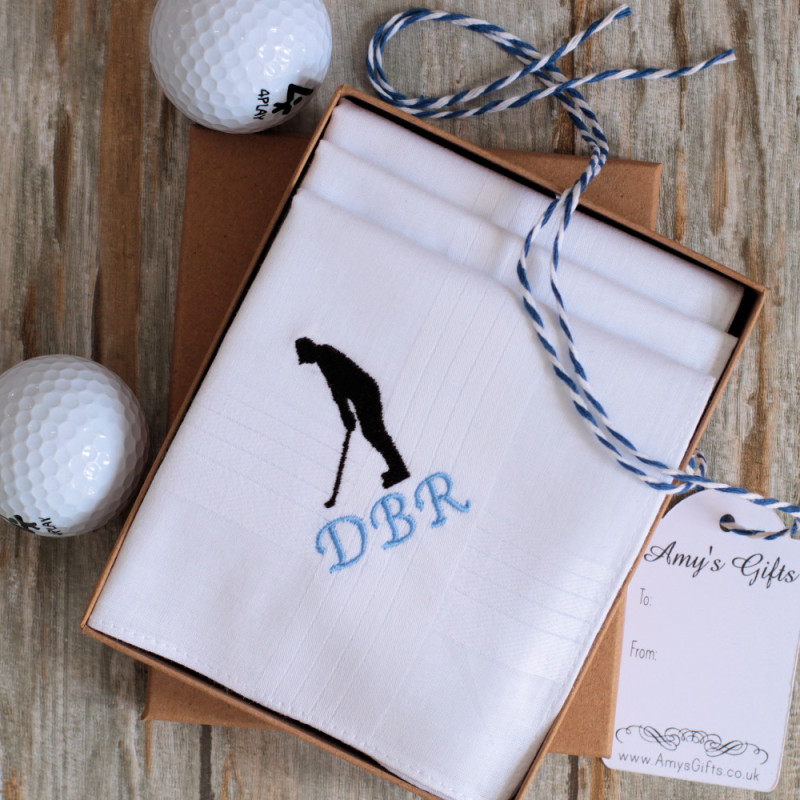 Mens Golf Handkerchiefs Golfers Personalised Hankies