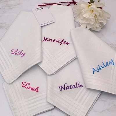 Ladies Handkerchief Personalised White Cotton Hanky Ladies Handkerchief Personalised White Cotton Hanky