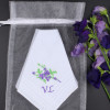 Personalised Ladies Handkerchiefs Purple Flower Spray Gift Set of 3 Hankies