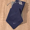 personalised navy mens set handkerchief box