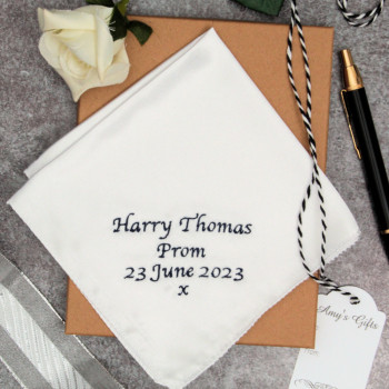 Personalised Prom Handkerchief Satin Pocket Square