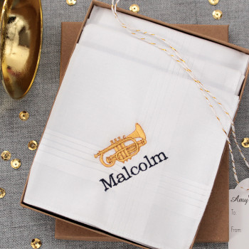 Musicians Handkerchiefs Personalised Cornet Hankies Set of 3