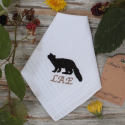 Personalised Pine Marten Hanky British Wildlife Handkerchief