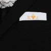 Childrens White Cotton Pocket Square Custom Embroidered Initials Emblem
