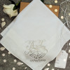 Wedding Bells Hanky Silver Printed Personalised Initials