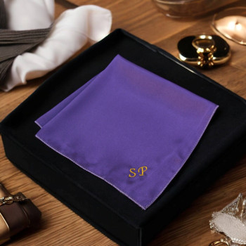 Personalised Purple Handkerchief Satin Message Hanky