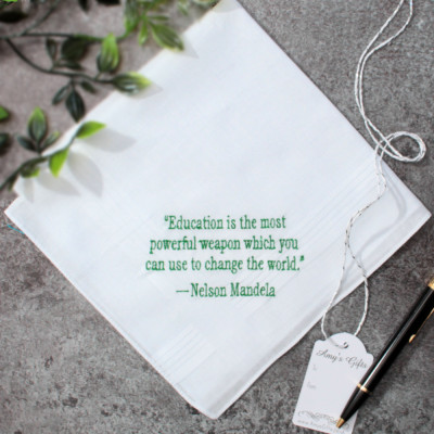 Famous Quote Hanky Inspirational Customised Handkerchief