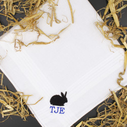 Personalised Handkerchief Rabbit Silhouette Hanky