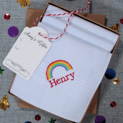 Rainbow Handkerchiefs Personalised Pride Hankies Set of 3