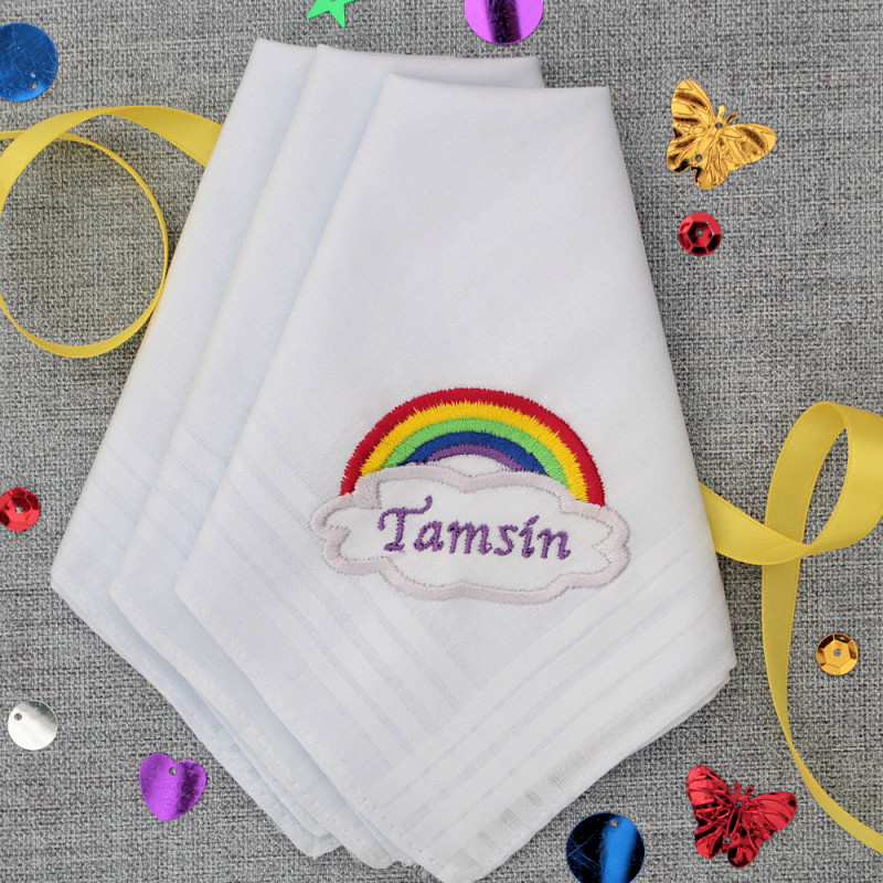 Kids Rainbow Handkerchiefs Set Rainbow Cloud Childs Hankies