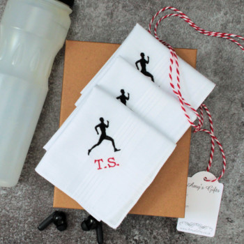 Runner Handkerchiefs Gift Box Set Mens Personalised Running Hankies