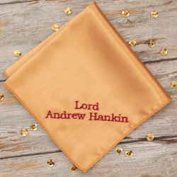 Personalised Satin Handkerchief Gold Satin Pocket Hanky