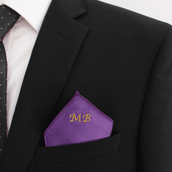 Pocket Square Personalised Purple Satin Handkerchief