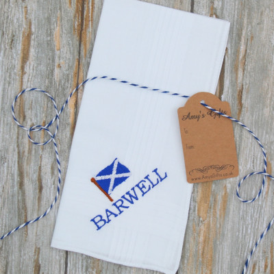 Scotland Handkerchiefs Personalised Hanky Gift Scotland Scottish Saltire