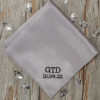 Personalised Satin Handkerchief Embroidered Silver Satin Hanky