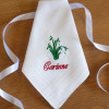 Ladies Personalised Hanky Snowdrops Handkerchief