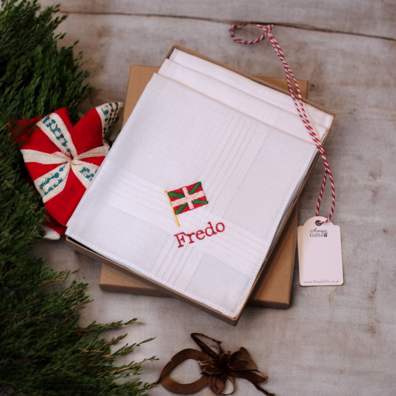 Basque Flag Handkerchiefs Spain Ikurrina Personalised Hanky