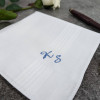 Mens Monogram Handkerchiefs Set of 3 Gents Personalised Step Initials