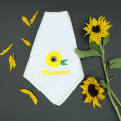 Sunflower Handkerchief Personalised Ladies Hanky