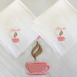 Ladies Teacup Handkerchiefs Thoughtful Tea Cup Hankies Set
