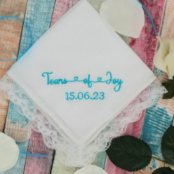 Ladies Wedding Handkerchief Tears of Joy Lace Hankie