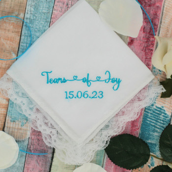 Ladies Wedding Handkerchief Tears of Joy Lace Hankie
