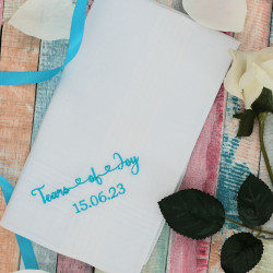 Tears of Joy Wedding Hanky Mens Personalised Handkerchief
