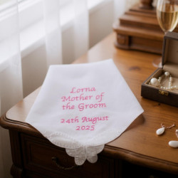 Wedding Handkerchief Ladies Long Message Embroidered Hanky