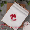 Welsh Dragon Handkerchiefs Cymru Personalised Hankies Set of 3