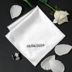 Personalised Satin Handkerchief White Satin Message Handkerchief