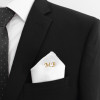 Personalised Satin Pocket Square White Glossy Satin Handkerchief