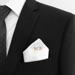 Personalised Satin Pocket Square White Glossy Satin Handkerchief