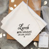 Personalised Wedding Hanky White Satin Gift Boxed Handkerchief