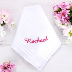 Ladies Handkerchief Personalised White Cotton Hanky