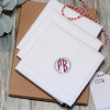 Mens Monogrammed Handkerchiefs Set Diamond Initials Embroidered Hankies
