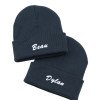 Navy Blue Junior Beanie Hat Personalised Kids Knitted Beanies