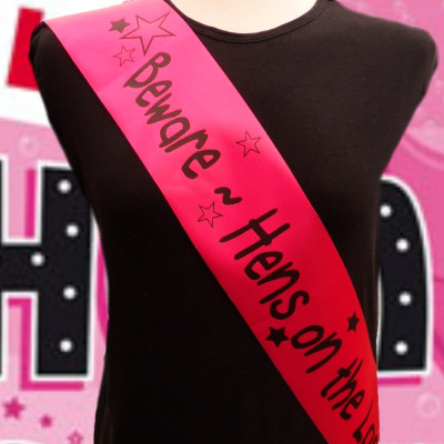 Personalised Party Sash Hen Night or Birthday Pageant Ribbon