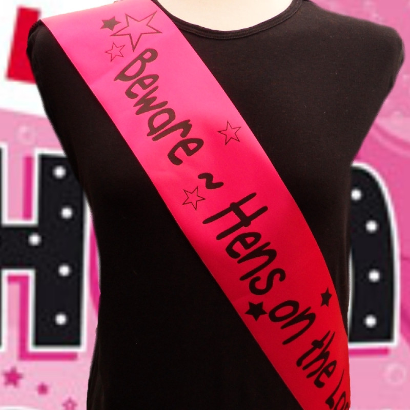 Personalised Party Sash Hen Night or Birthday Pageant Ribbon