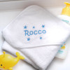 Personalised Hooded Baby Towel Baby Towel Embroidered Stars
