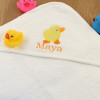 Personalised Hooded Baby Towel Duckling Embroidered Bath Towel