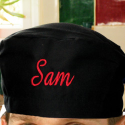 Skull Cap Black Chef Hat